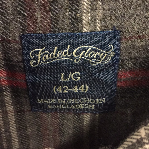 Unisex Faded Glory Flannel Button Down - Size L - Picture 4 of 5